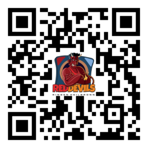 QR-Code für RED DEVILS Heilbronn App im App Store und Google Play