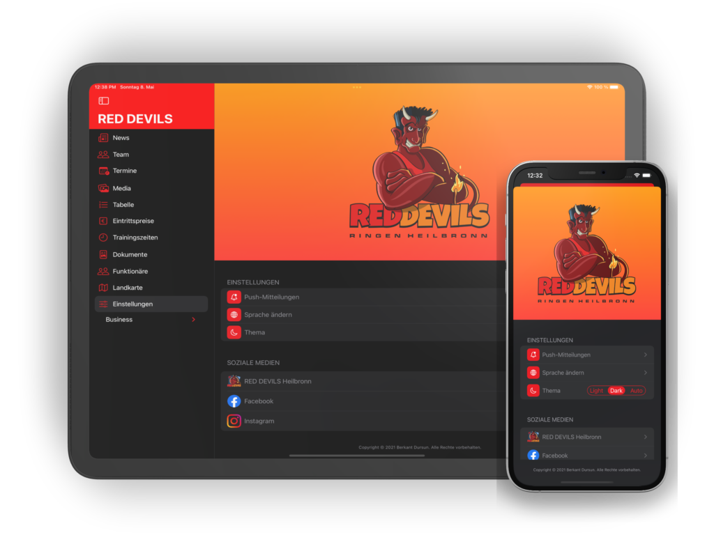 RED DEVILS Heilbronn iOS App für iPhone und iPad